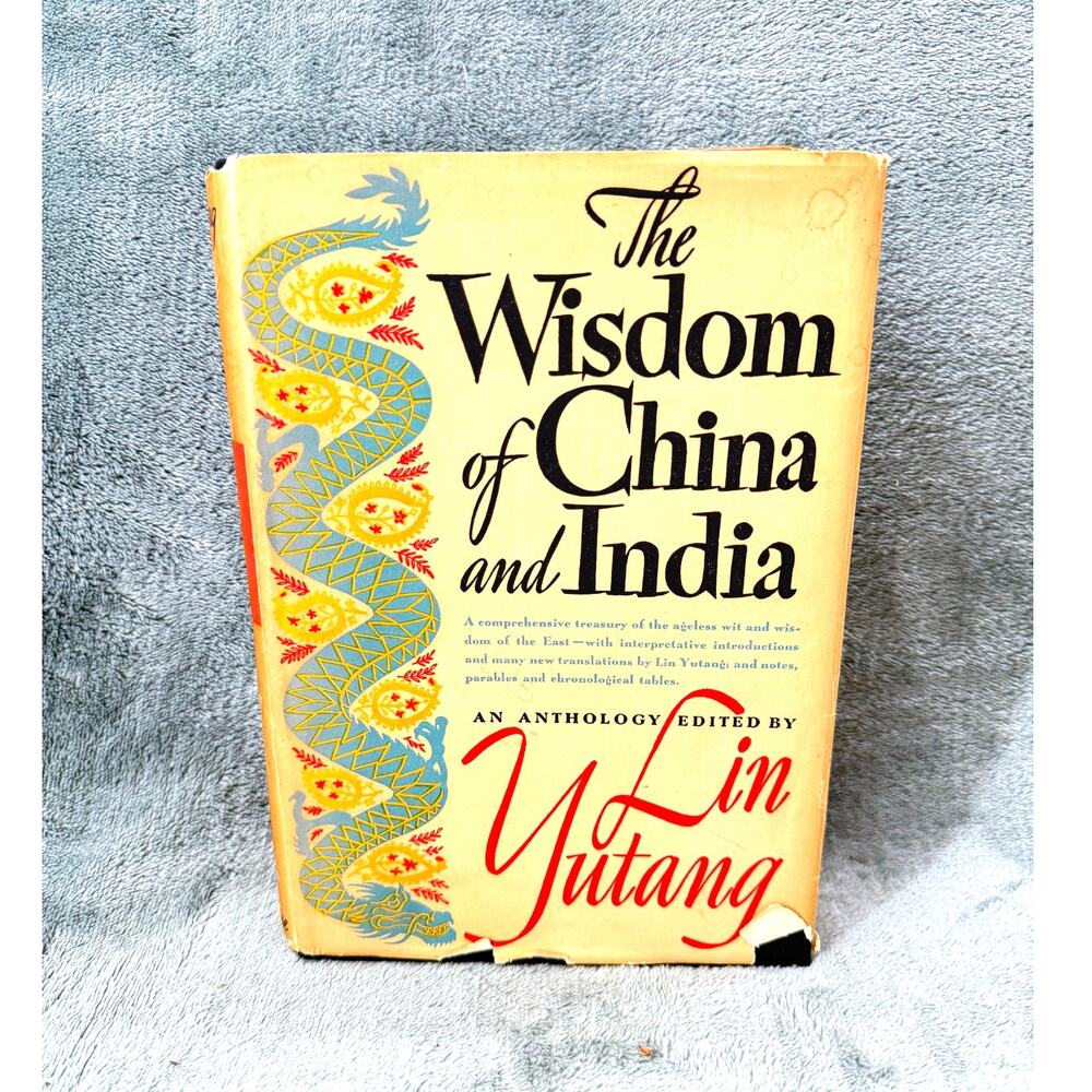 The Wisdom of China and India Lin Yutang 1942 3rd Print HC DJ Vintage